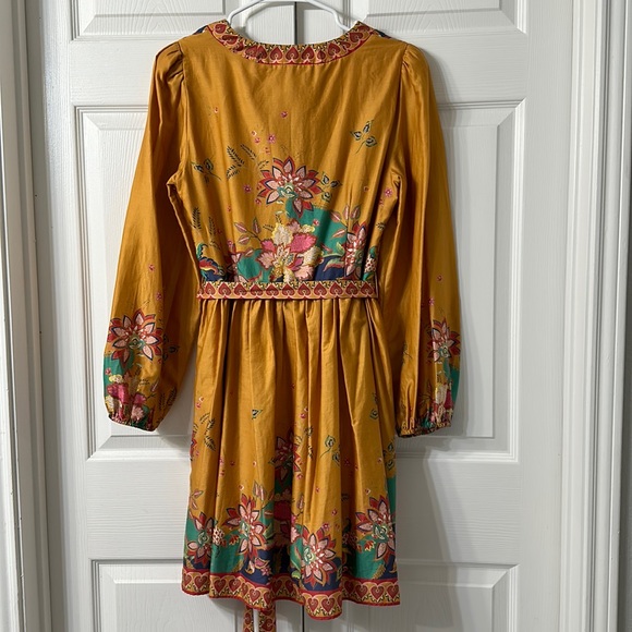 NWT ANTONIO MELANI Emma Floral Tropical Printed Voile Surplice V-Neck Dress - Picture 6 of 8